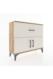 Arges Şifonyer Tek Raflı Tek Çekmeceli 2 Kapaklı 88x30x80 Çam-Aytaşı