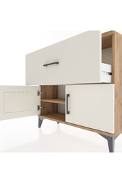 Arges Şifonyer Tek Raflı Tek Çekmeceli 2 Kapaklı 88x30x80 Çam-Aytaşı