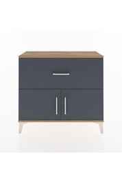 Arges Şifonyer Tek Raflı Tek Çekmeceli 2 Kapaklı 88x30x80 Çam-Antrasit
