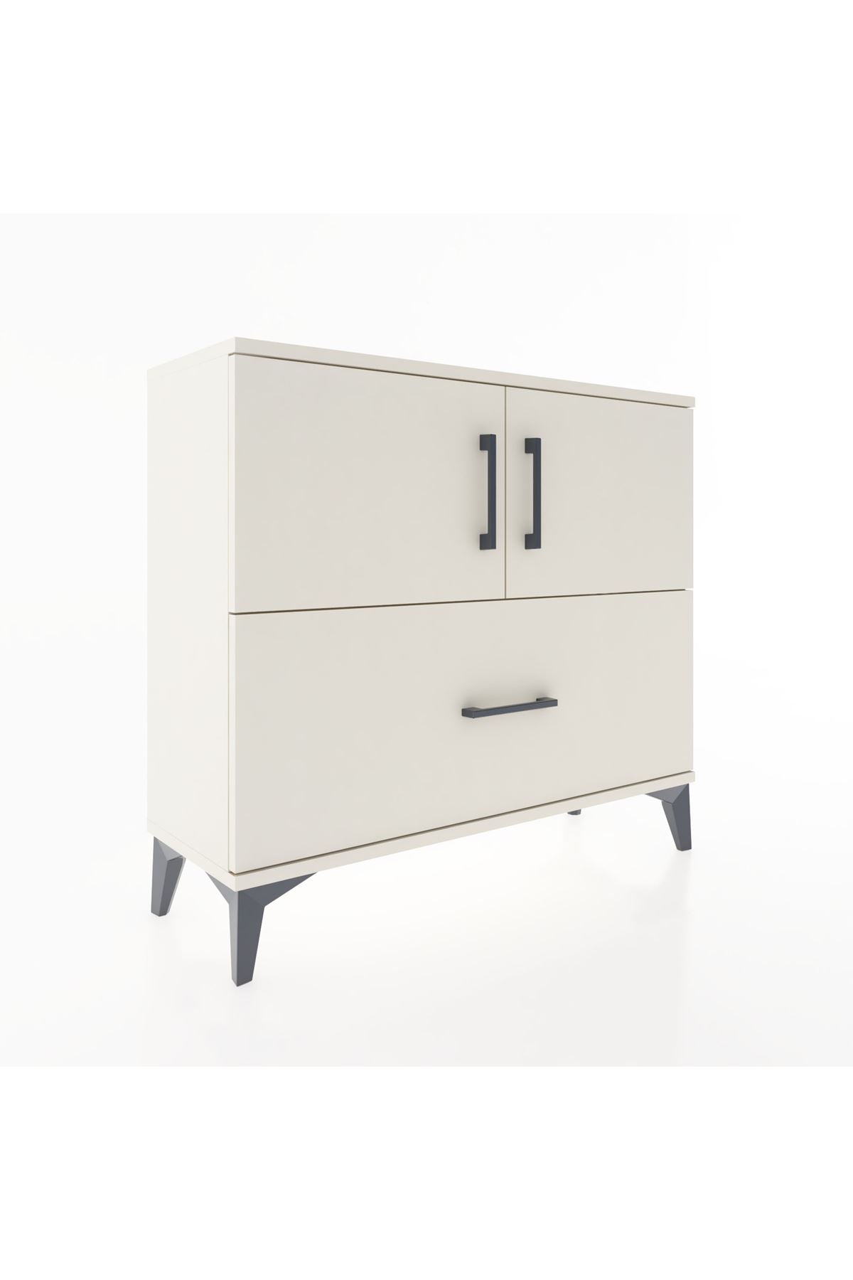 Arges Şifonyer 2 Raflı Tek Çekmeceli 2 Kapaklı 88x30x80 Aytaşı-Aytaşı