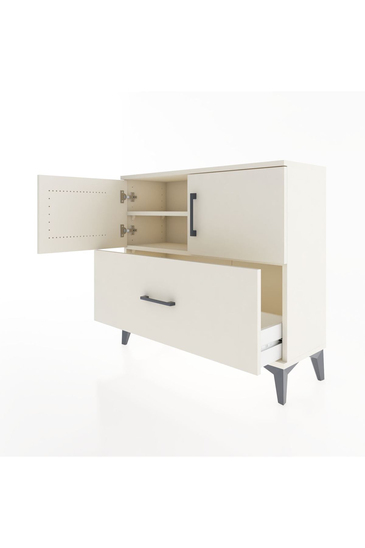 Arges Şifonyer 2 Raflı Tek Çekmeceli 2 Kapaklı 88x30x80 Aytaşı-Aytaşı