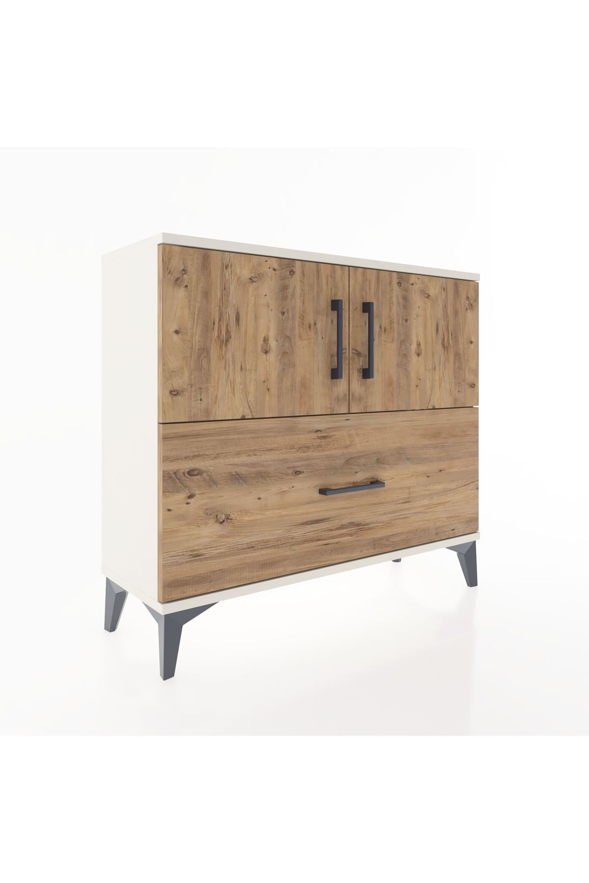 Arges Şifonyer 2 Raflı Tek Çekmeceli 2 Kapaklı 88x30x80 Aytaşı-Çam