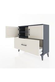 Arges Şifonyer 2 Raflı Tek Çekmeceli 2 Kapaklı 88x30x80 Antrasit-Aytaşı