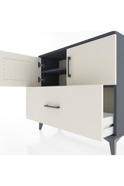 Arges Şifonyer 2 Raflı Tek Çekmeceli 2 Kapaklı 88x30x80 Antrasit-Aytaşı