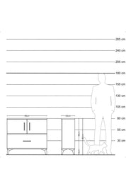 Arges Şifonyer 2 Raflı Tek Çekmeceli 2 Kapaklı 88x30x80 Antrasit-Antrasit