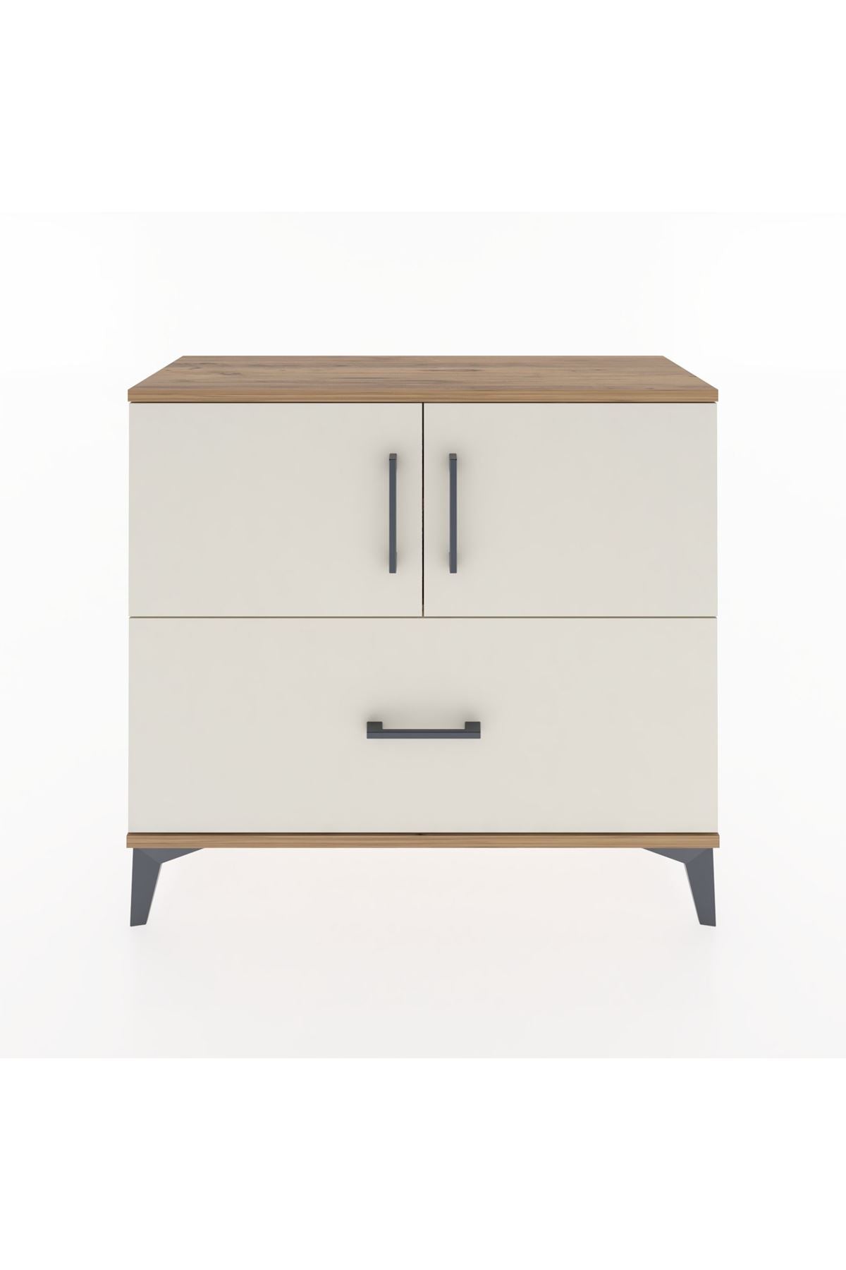 Arges Şifonyer 2 Raflı Tek Çekmeceli 2 Kapaklı 88x30x80 Çam-Aytaşı