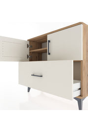 Arges Şifonyer 2 Raflı Tek Çekmeceli 2 Kapaklı 88x30x80 Çam-Aytaşı