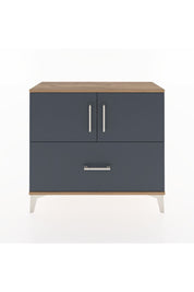 Arges Şifonyer 2 Raflı Tek Çekmeceli 2 Kapaklı 88x30x80 Çam-Antrasit