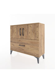 Arges Şifonyer 2 Raflı Tek Çekmeceli 2 Kapaklı 88x30x80 Çam-Çam