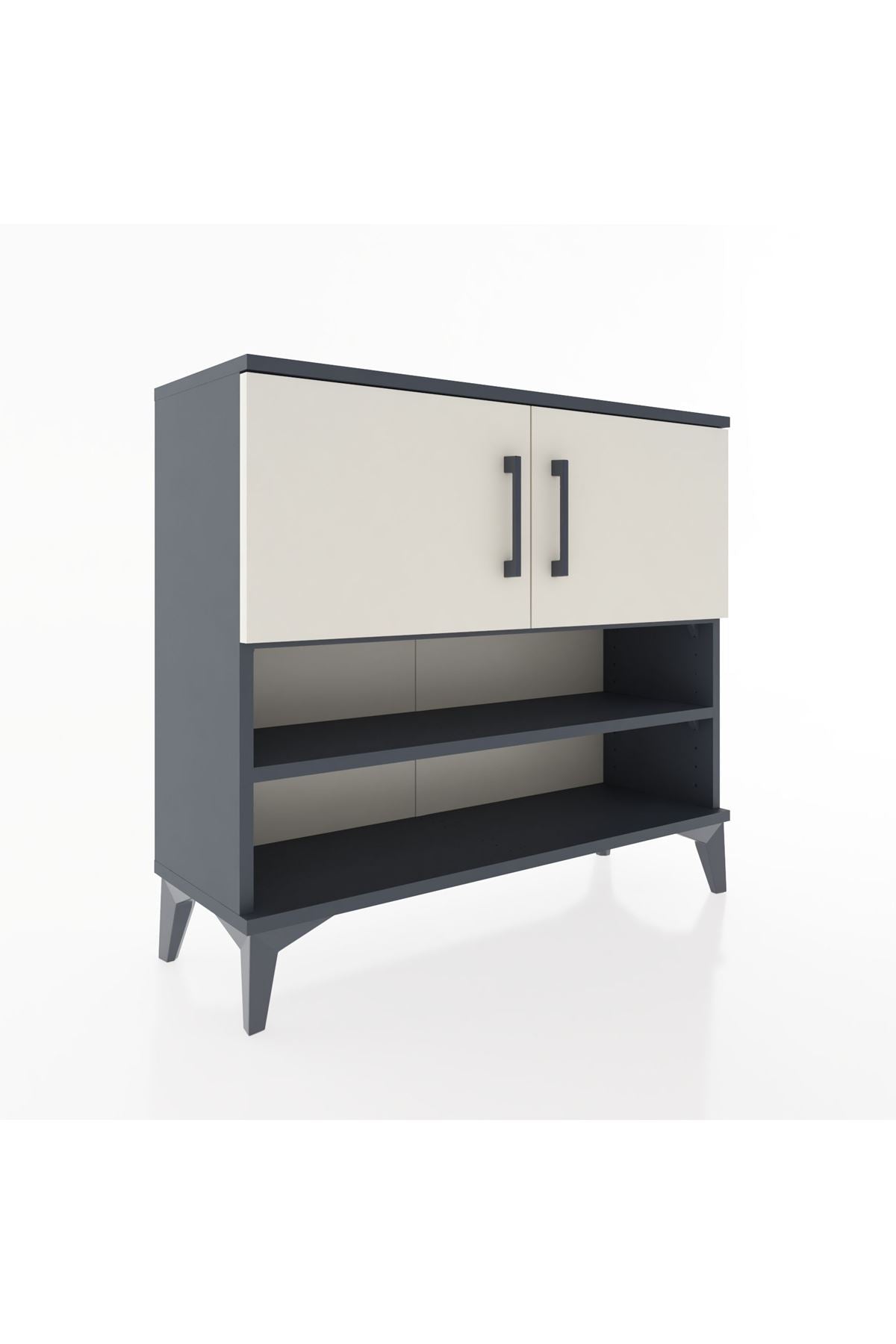 Arges Şifonyer 3 Raflı 2 Kapaklı 88x30x80 Antrasit-Aytaşı