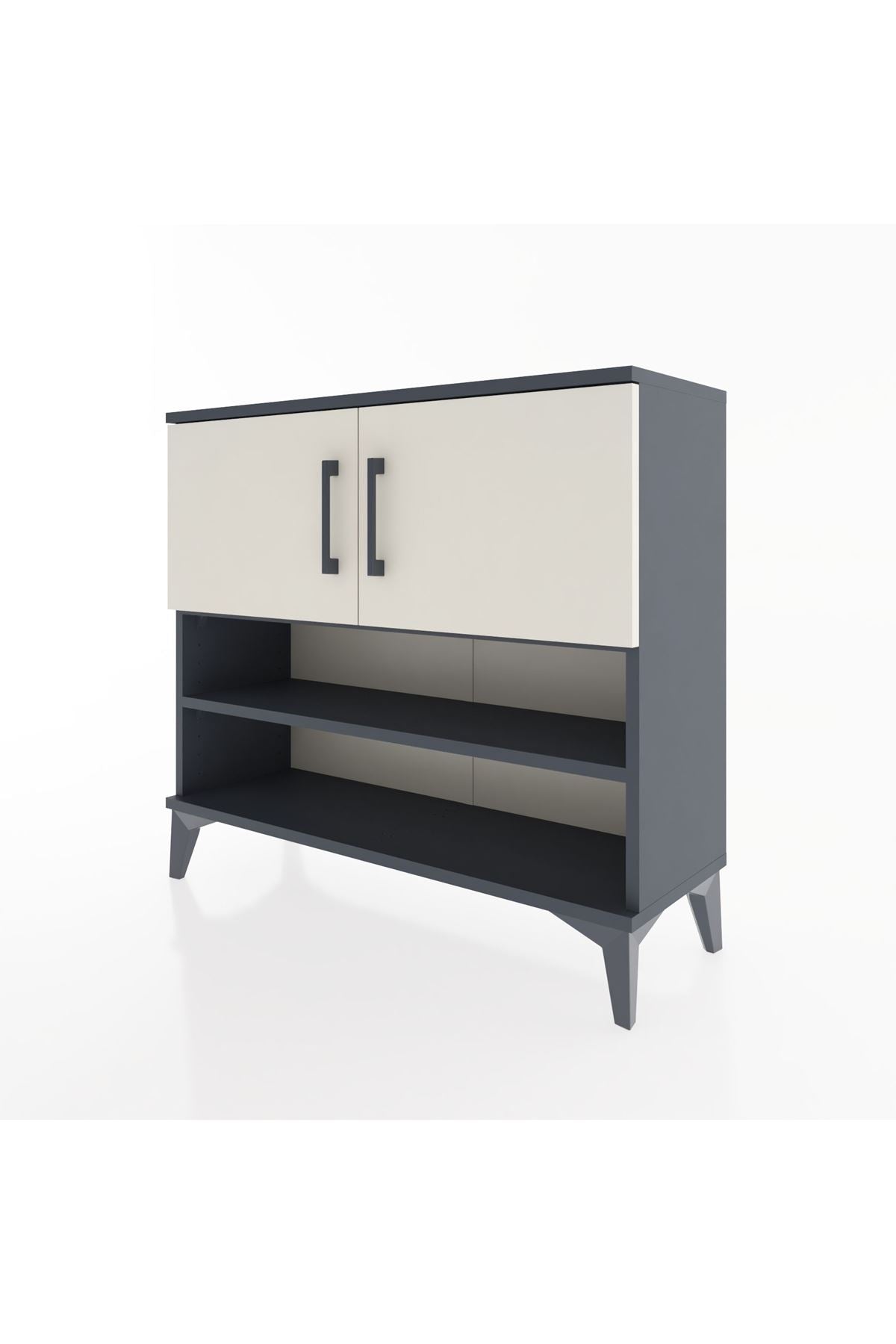 Arges Şifonyer 3 Raflı 2 Kapaklı 88x30x80 Antrasit-Aytaşı