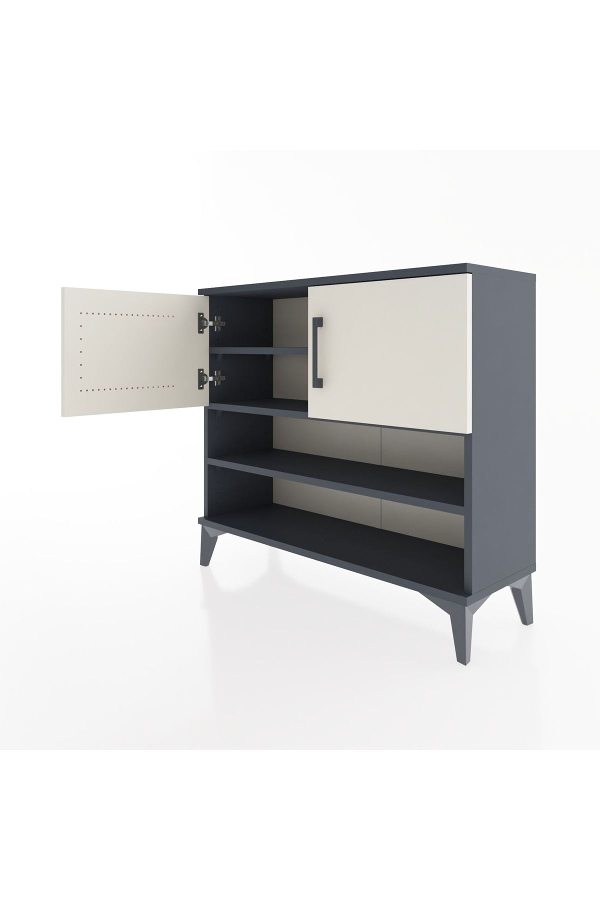 Arges Şifonyer 3 Raflı 2 Kapaklı 88x30x80 Antrasit-Aytaşı