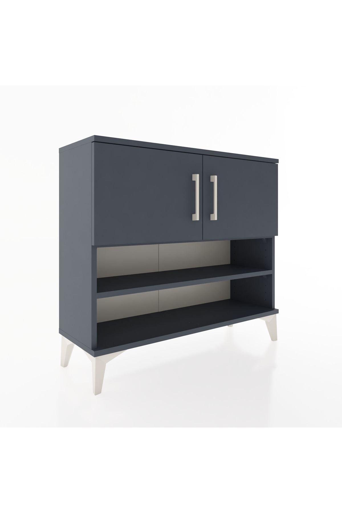 Arges Şifonyer 3 Raflı 2 Kapaklı 88x30x80 Antrasit-Antrasit