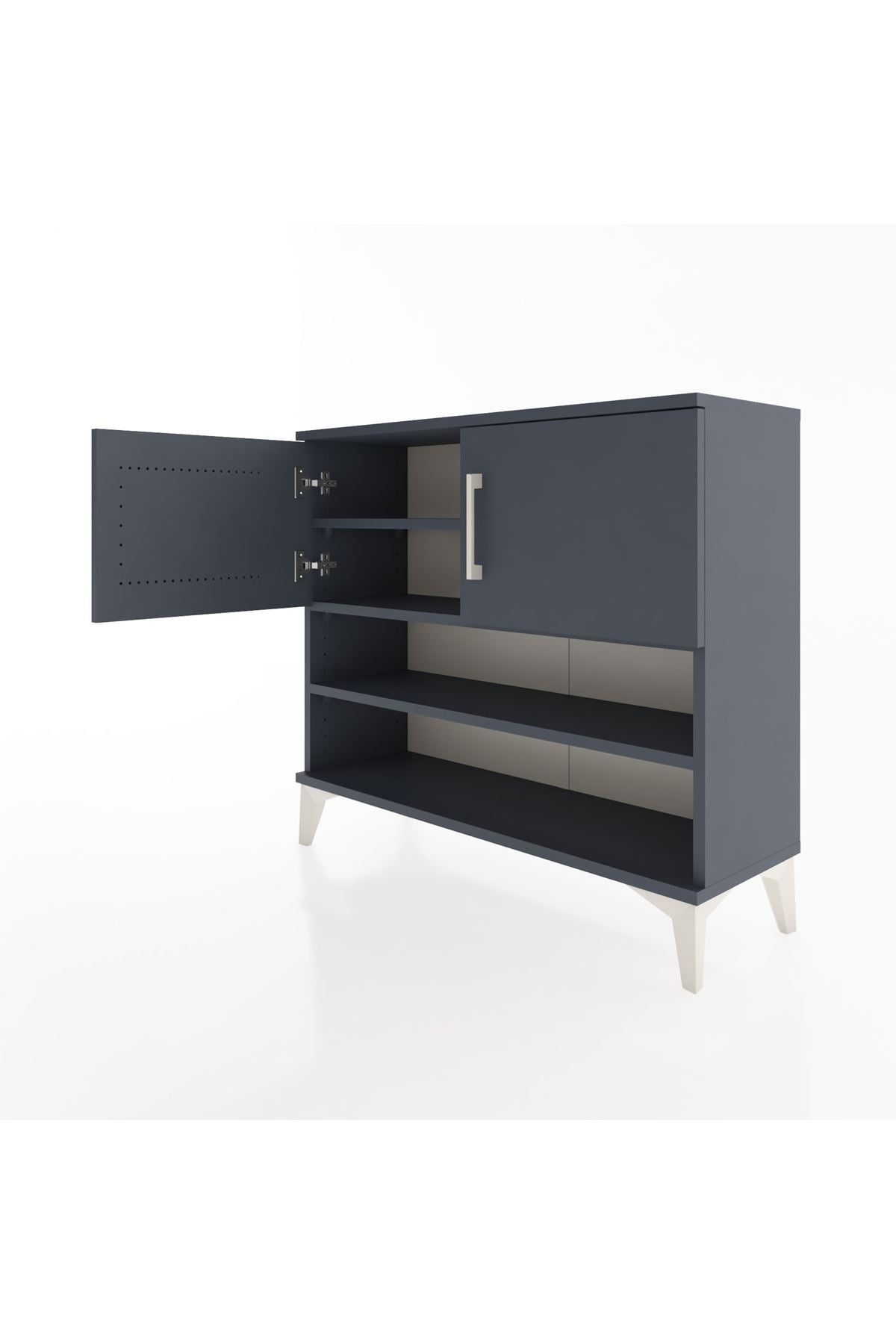 Arges Şifonyer 3 Raflı 2 Kapaklı 88x30x80 Antrasit-Antrasit