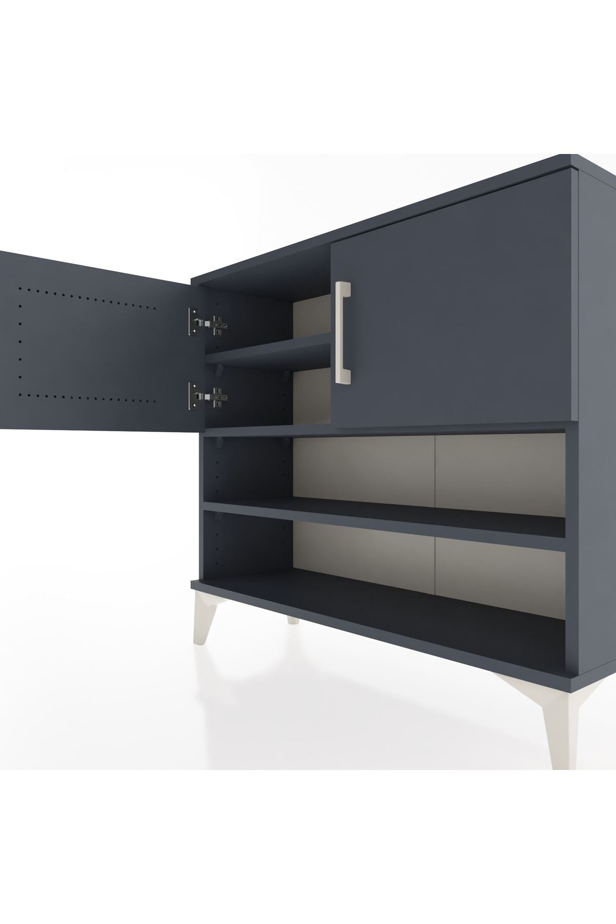 Arges Şifonyer 3 Raflı 2 Kapaklı 88x30x80 Antrasit-Antrasit