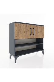 Arges Şifonyer 3 Raflı 2 Kapaklı 88x30x80 Antrasit-Çam