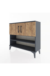 Arges Şifonyer 3 Raflı 2 Kapaklı 88x30x80 Antrasit-Çam