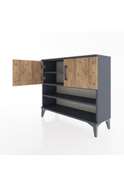 Arges Şifonyer 3 Raflı 2 Kapaklı 88x30x80 Antrasit-Çam