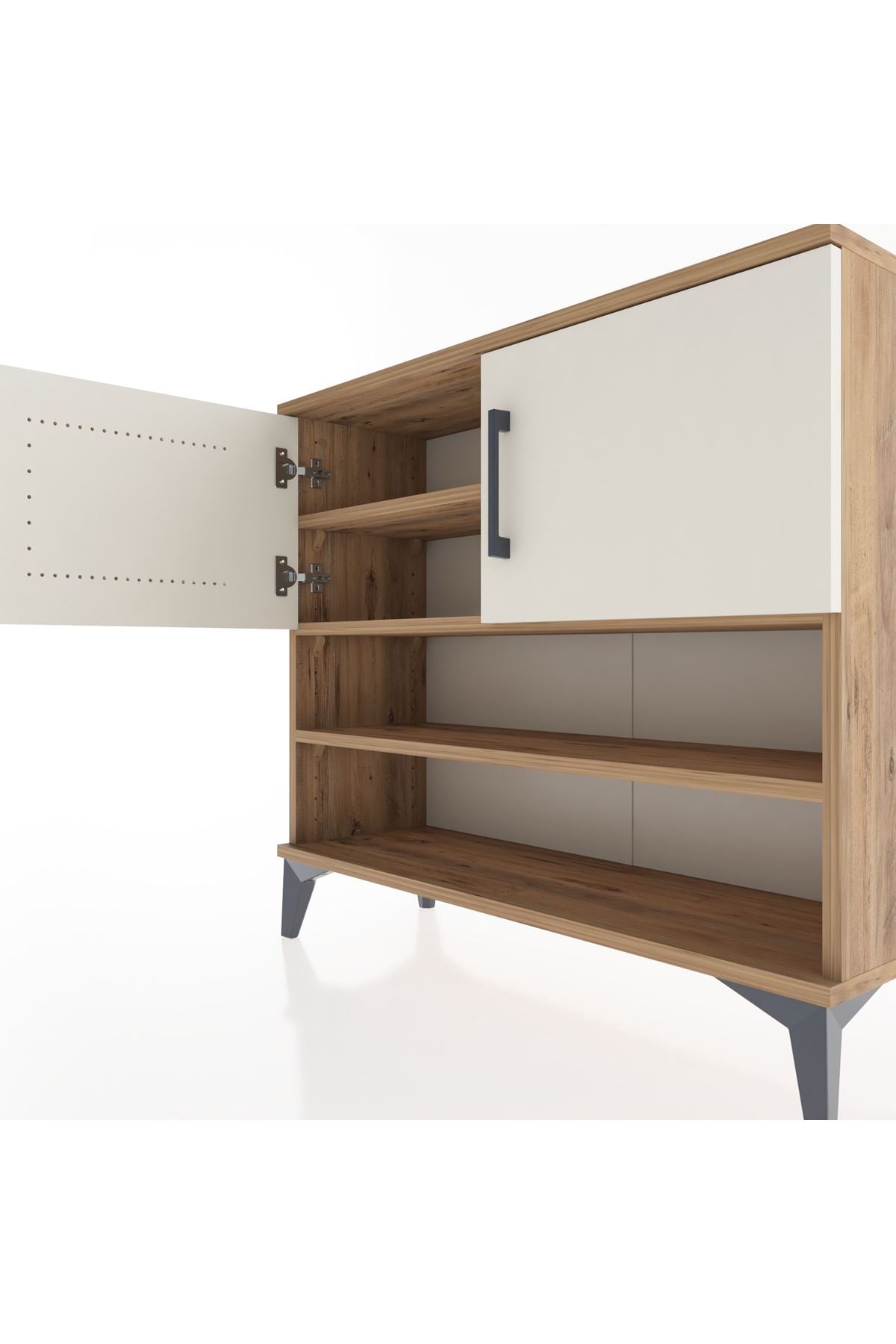 Arges Şifonyer 3 Raflı 2 Kapaklı 88x30x80 Çam-Aytaşı