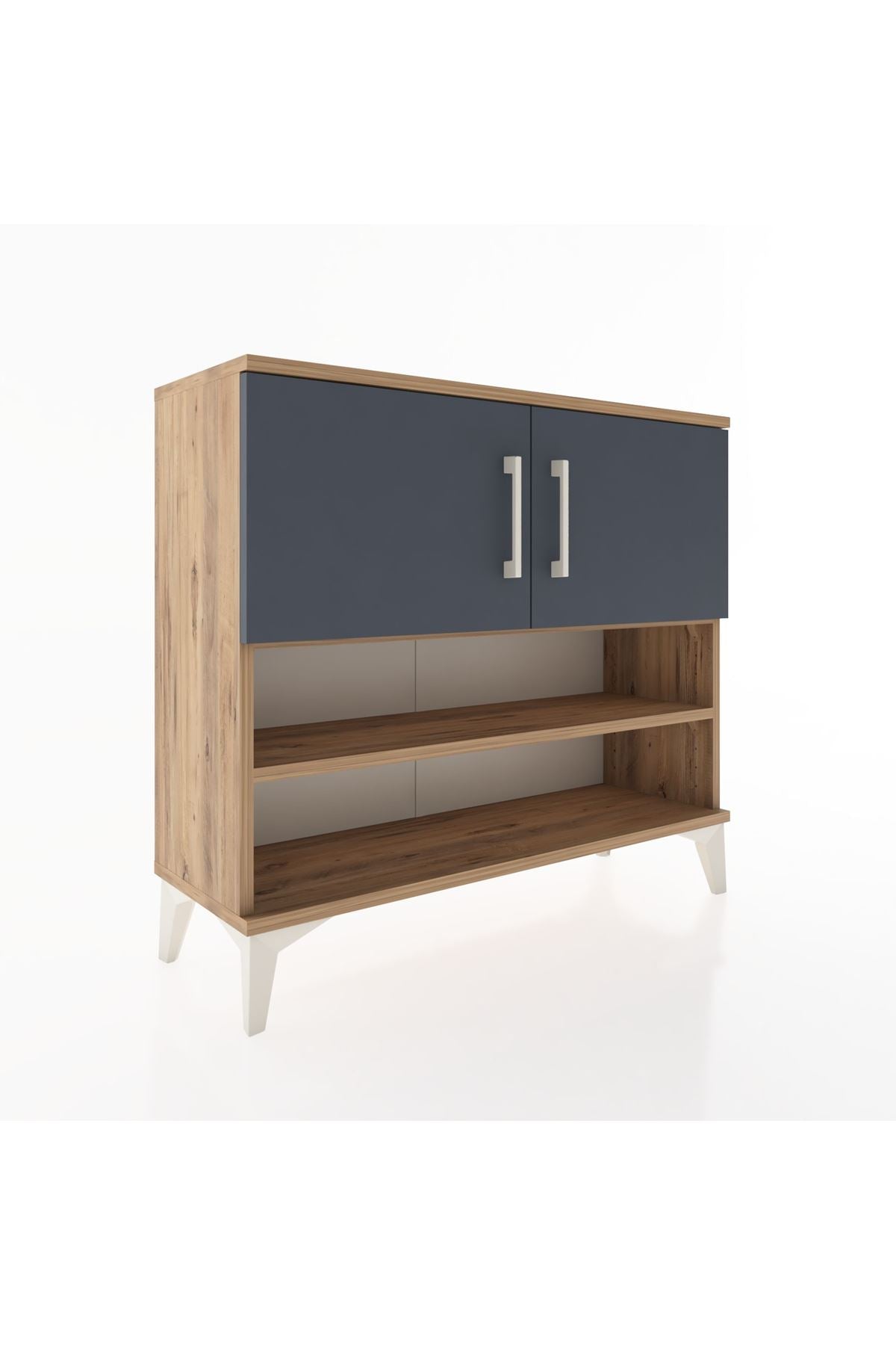 Arges Şifonyer 3 Raflı 2 Kapaklı 88x30x80 Çam-Antrasit