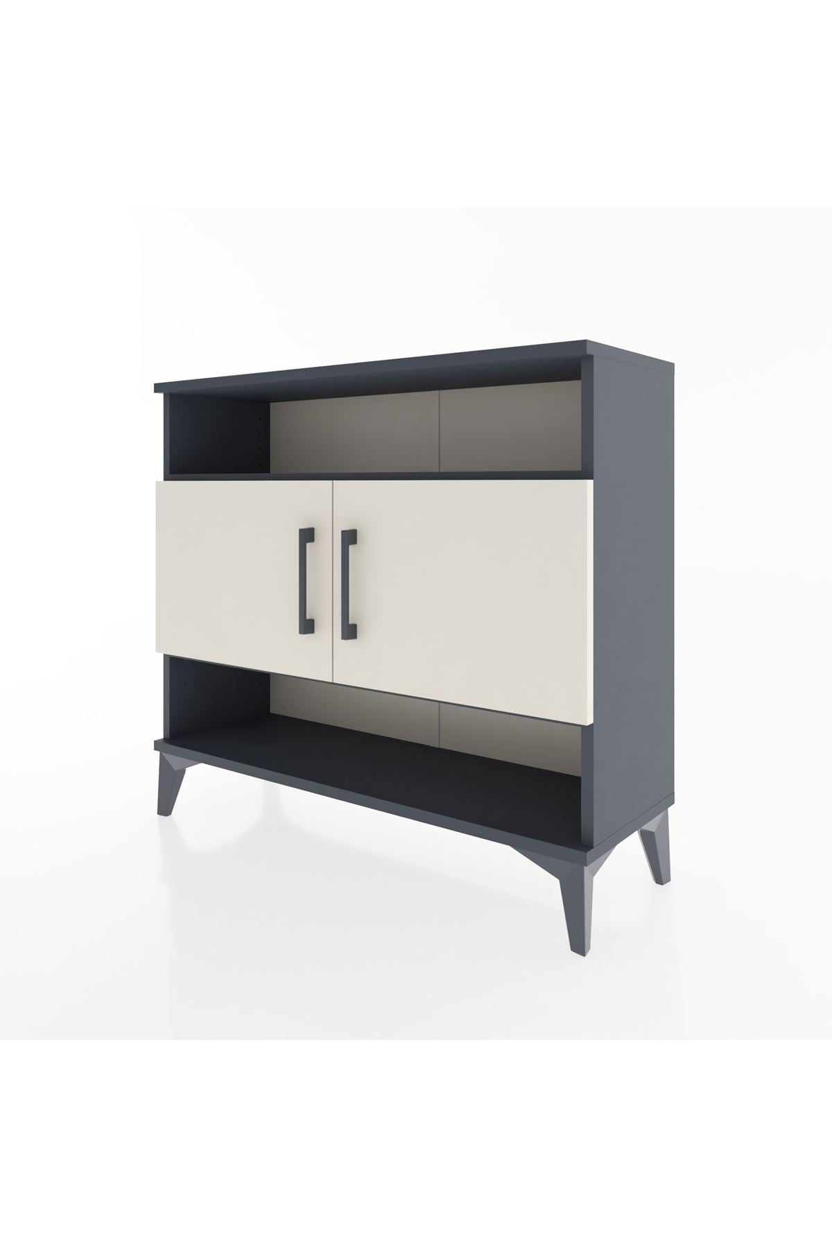 Arges Şifonyer 3 Raflı 2 Kapaklı 88x30x80 Antrasit-Aytaşı