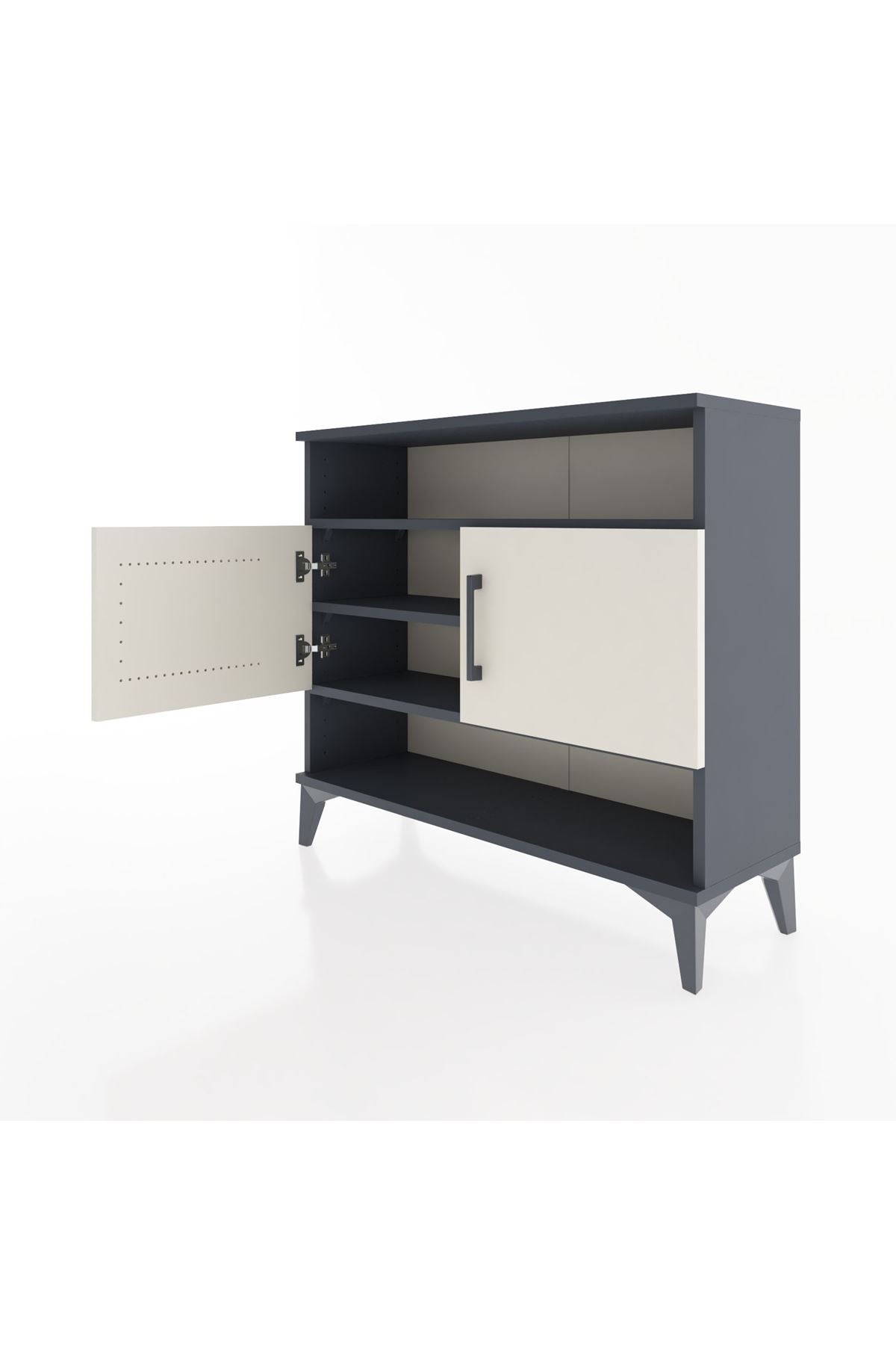 Arges Şifonyer 3 Raflı 2 Kapaklı 88x30x80 Antrasit-Aytaşı