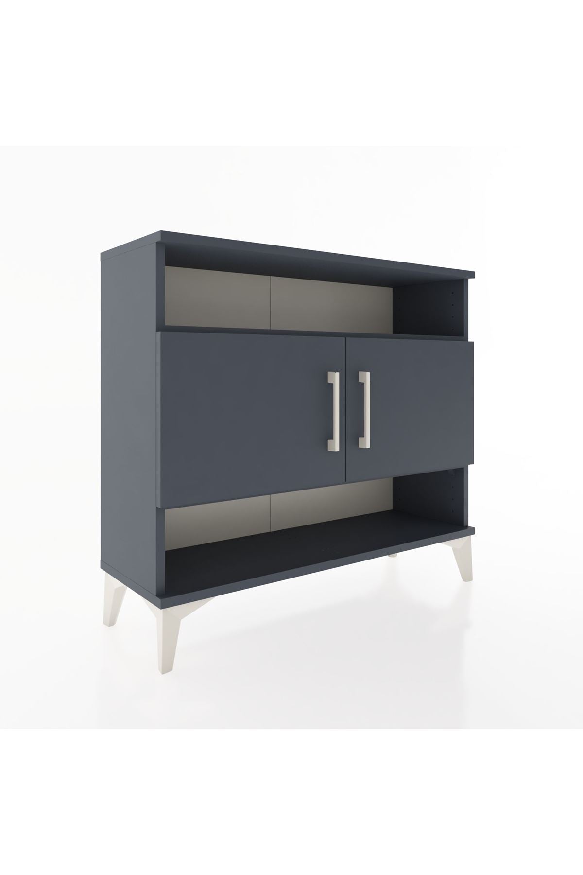 Arges Şifonyer 3 Raflı 2 Kapaklı 88x30x80 Antrasit-Antrasit