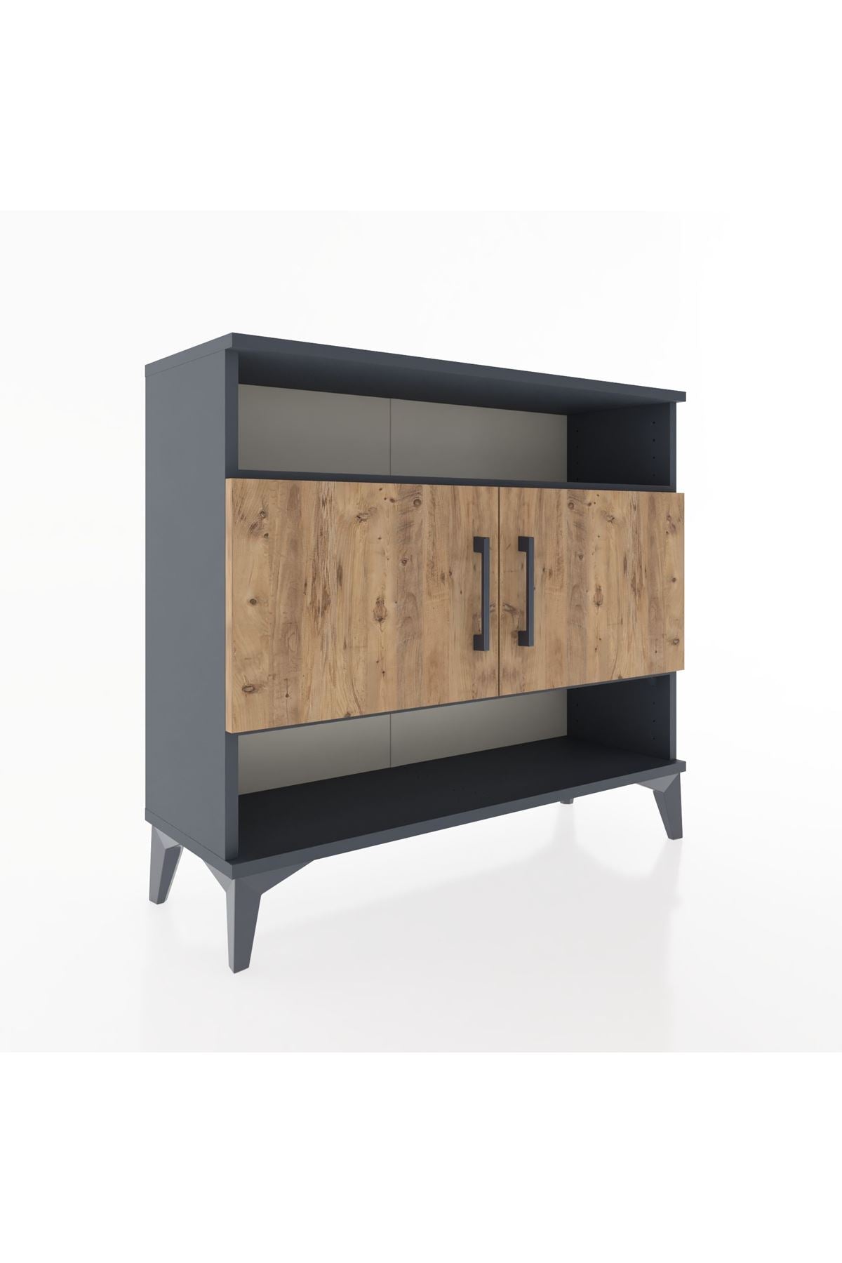 Arges Şifonyer 3 Raflı 2 Kapaklı 88x30x80 Antrasit-Çam