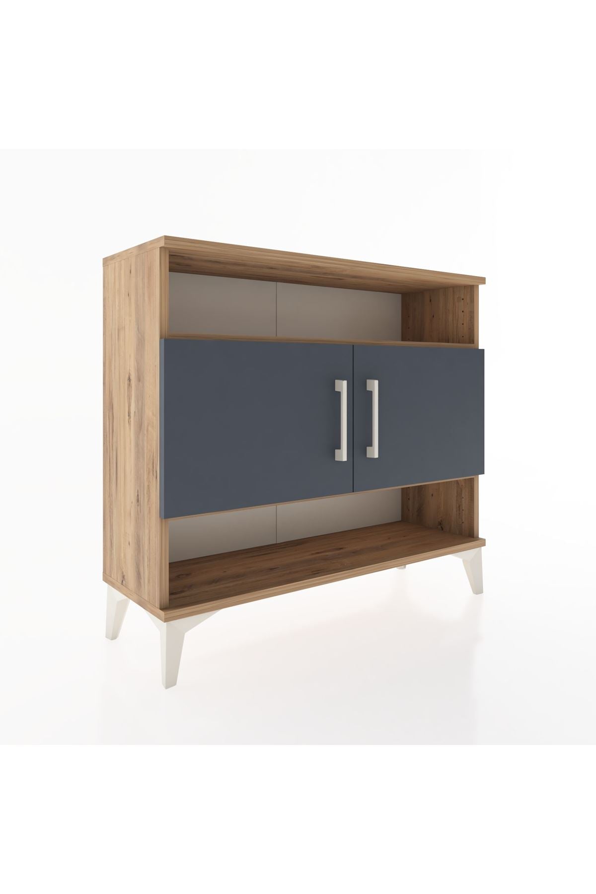 Arges Şifonyer 3 Raflı 2 Kapaklı 88x30x80 Çam-Antrasit