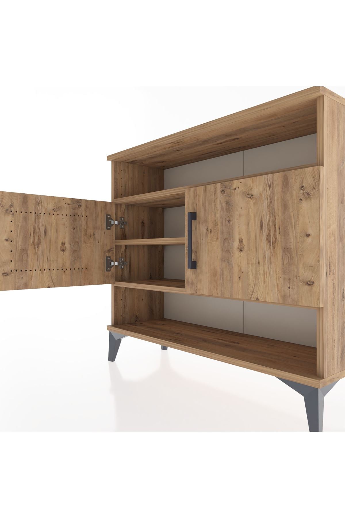 Arges Şifonyer 3 Raflı 2 Kapaklı 88x30x80 Çam-Çam