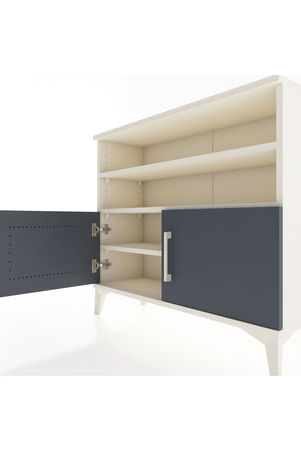 Arges Şifonyer 3 Raflı 2 Kapaklı 88x30x80 Aytaşı-Antrasit