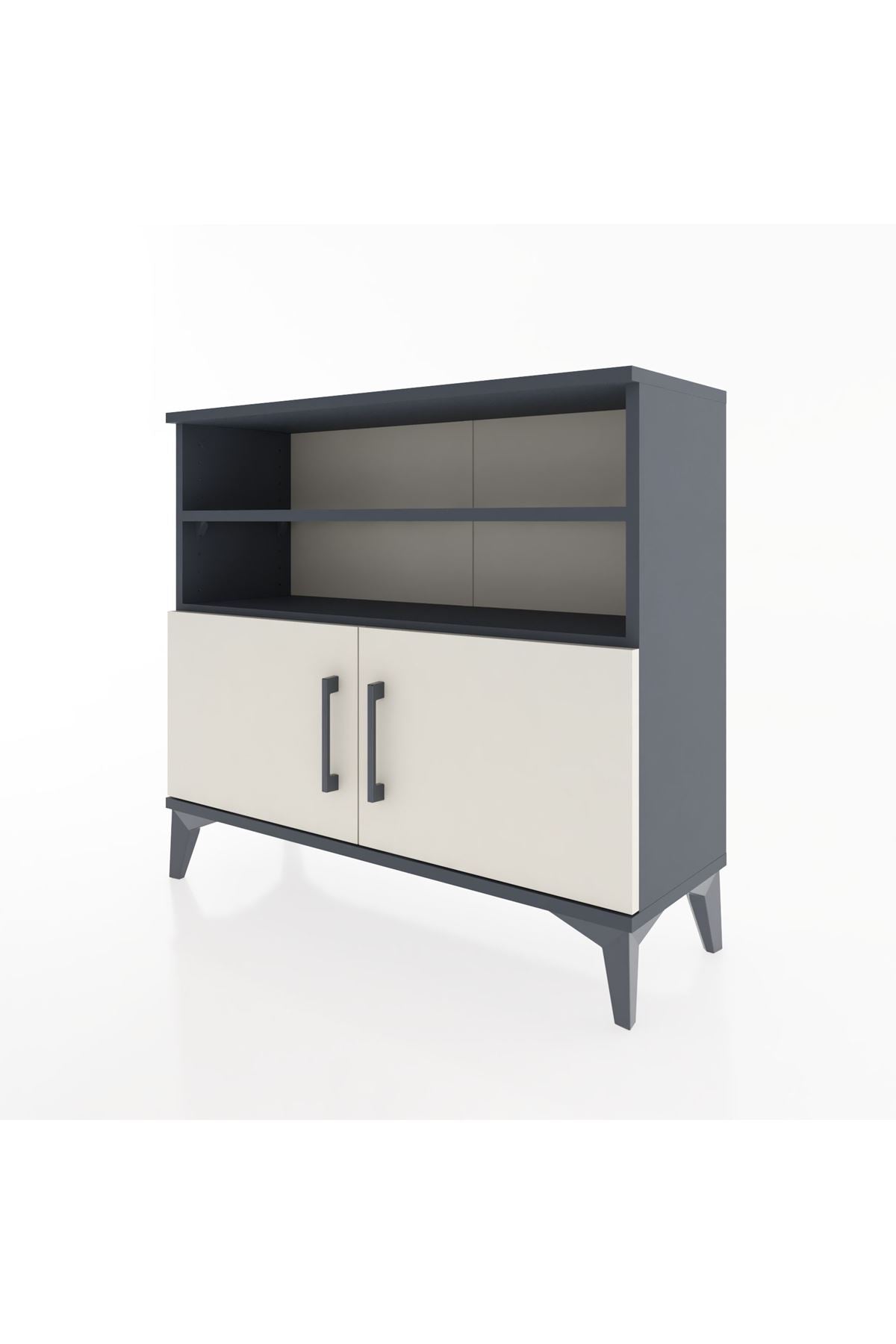 Arges Şifonyer 3 Raflı 2 Kapaklı 88x30x80 Antrasit-Aytaşı