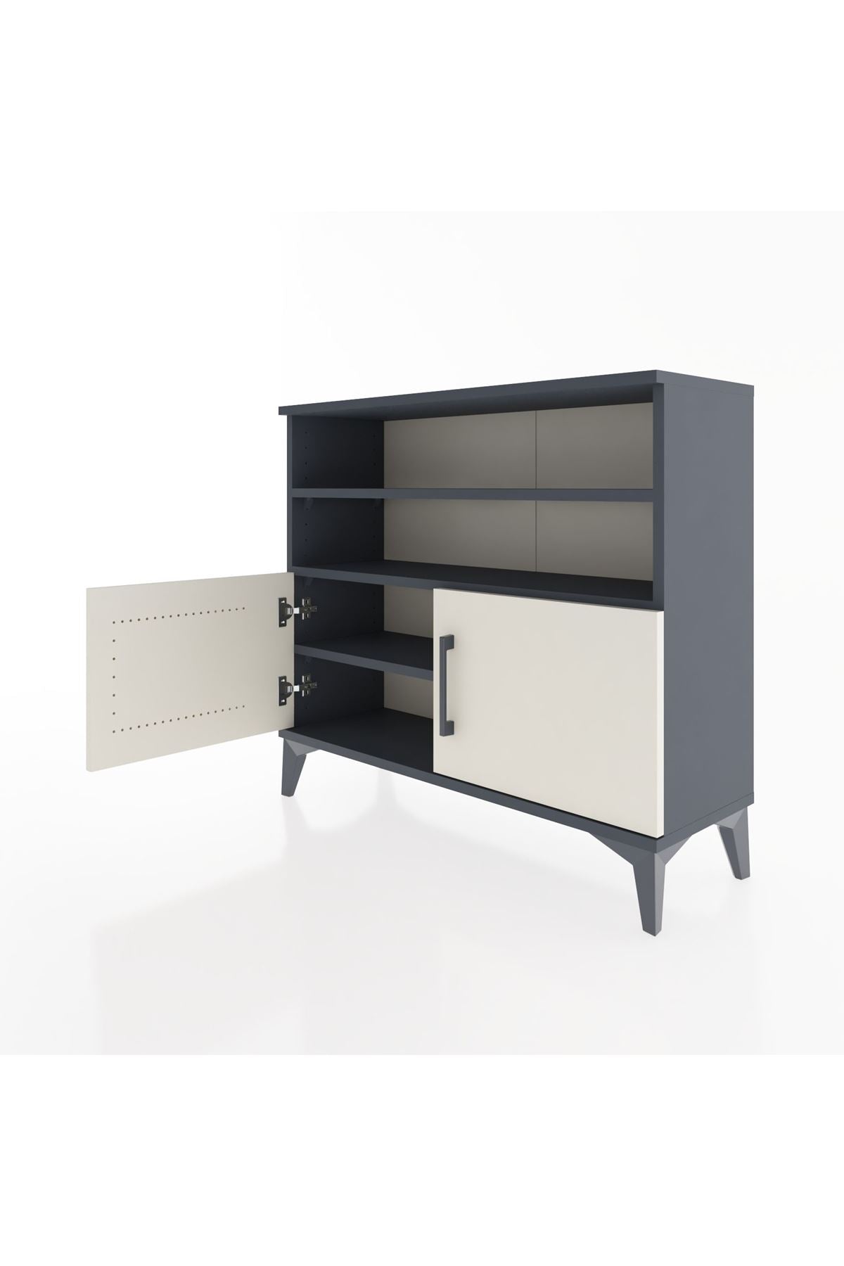 Arges Şifonyer 3 Raflı 2 Kapaklı 88x30x80 Antrasit-Aytaşı