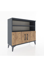 Arges Şifonyer 3 Raflı 2 Kapaklı 88x30x80 Antrasit-Çam