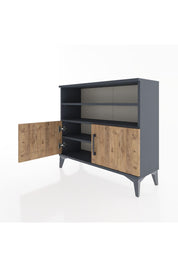 Arges Şifonyer 3 Raflı 2 Kapaklı 88x30x80 Antrasit-Çam