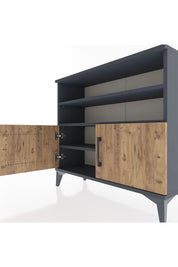 Arges Şifonyer 3 Raflı 2 Kapaklı 88x30x80 Antrasit-Çam