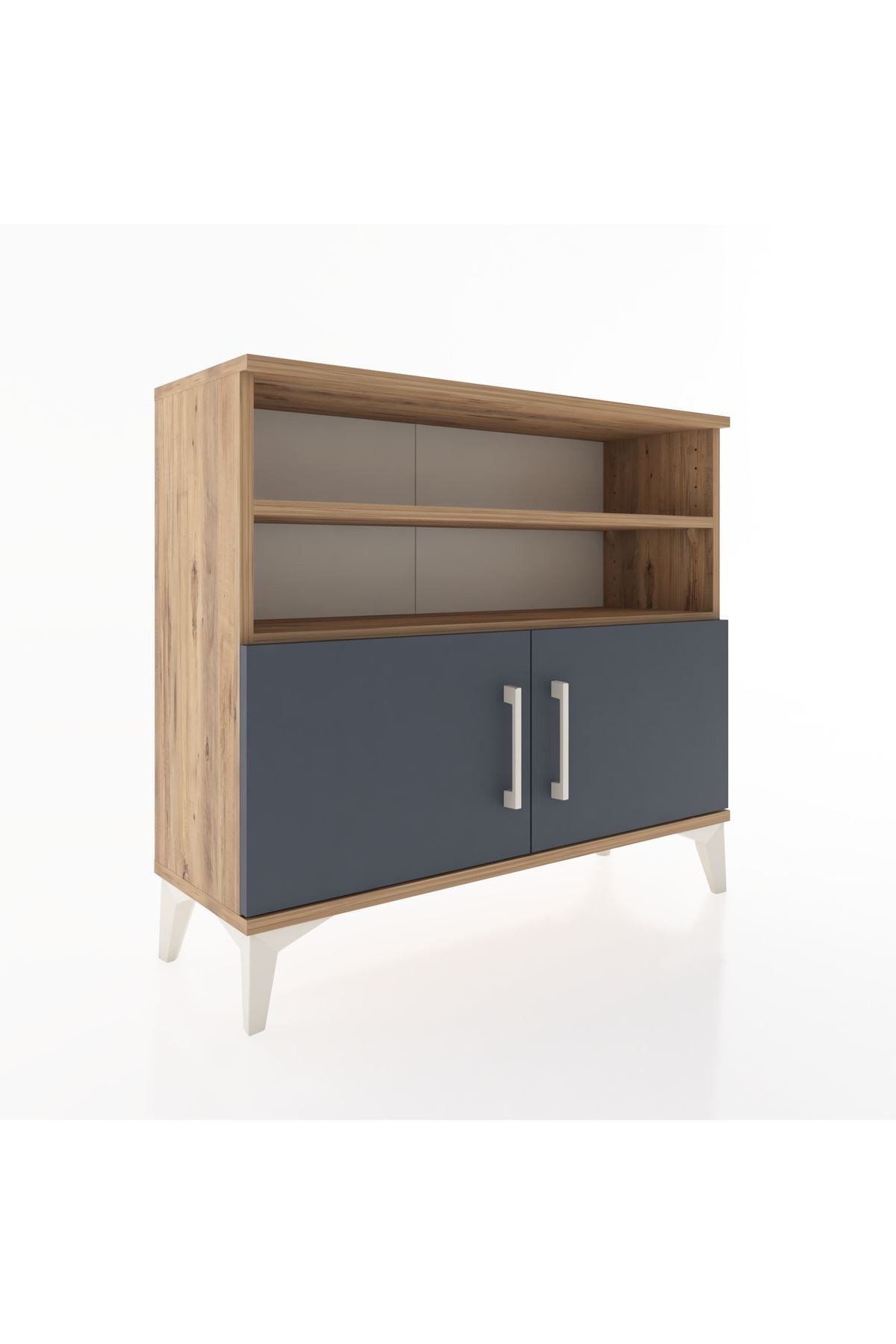 Arges Şifonyer 3 Raflı 2 Kapaklı 88x30x80 Çam-Antrasit