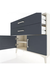 Arges Şifonyer Tek Raflı 2 Çekmeceli 2 Kapaklı 88x30x80 Aytaşı-Antrasit