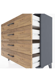 Arges Şifonyer 4 Çekmeceli 88x30x80 Antrasit-Çam