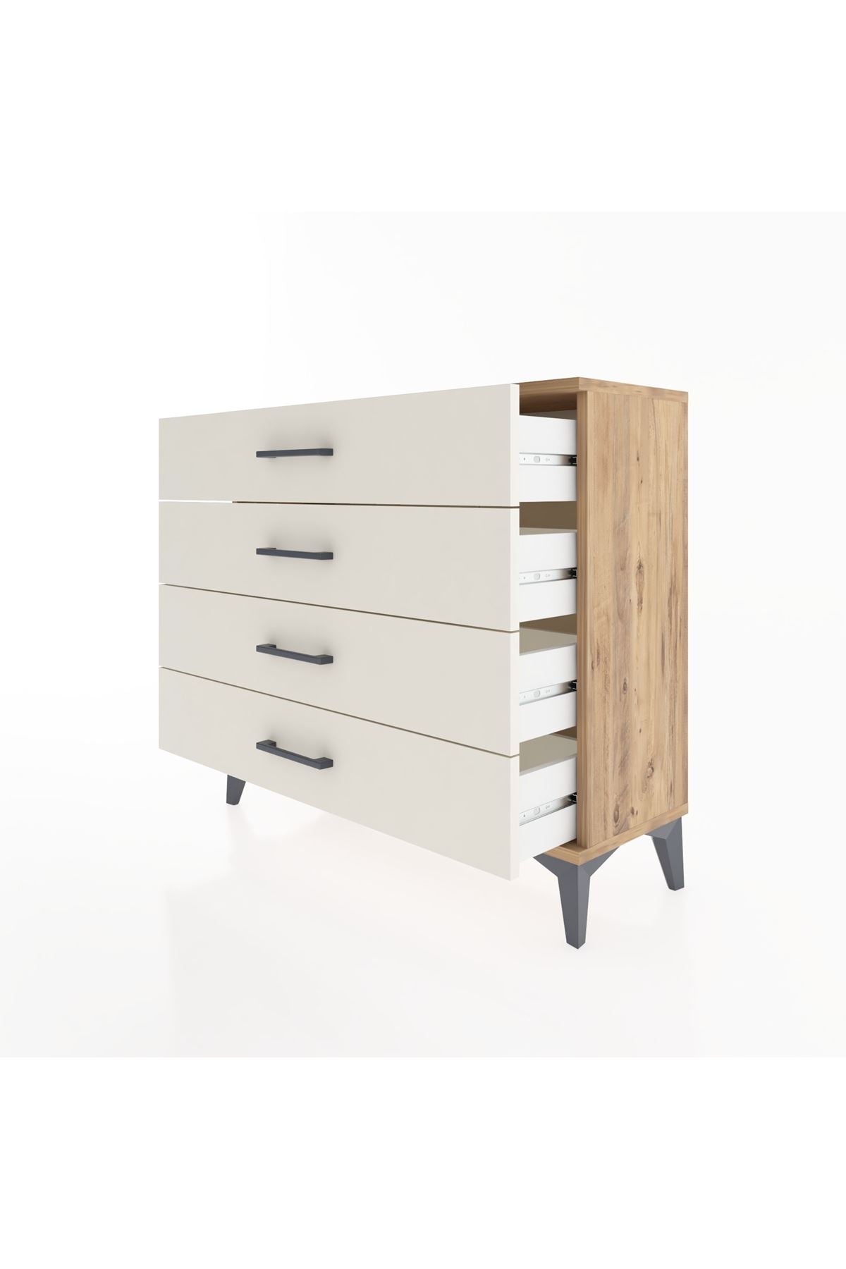 Arges Şifonyer 4 Çekmeceli 88x30x80 Çam-Aytaşı