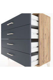Arges Şifonyer 4 Çekmeceli 88x30x80 Çam-Antrasit
