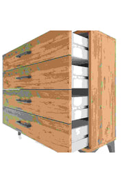 Arges Şifonyer 4 Çekmeceli 88x30x80 Çam-Çam