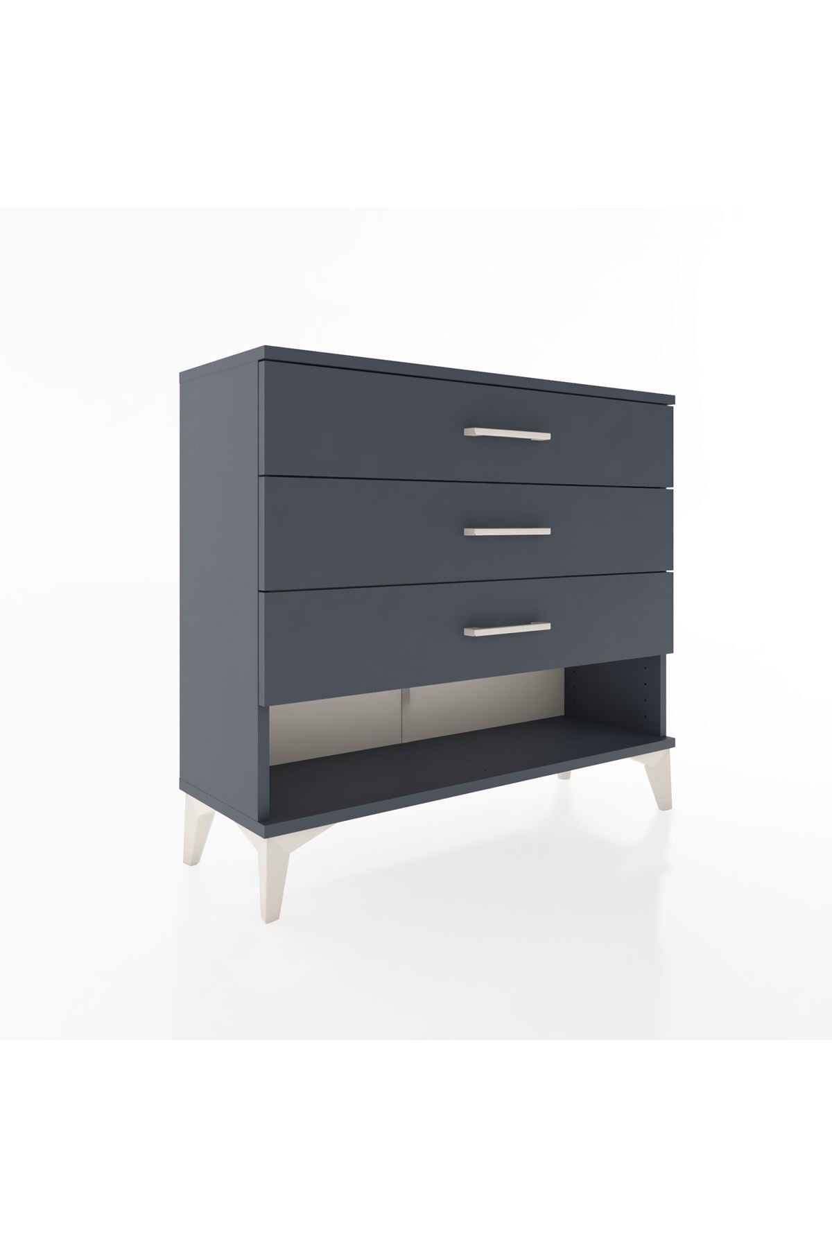 Arges Şifonyer 3 Çekmeceli 88x30x80 Antrasit-Antrasit