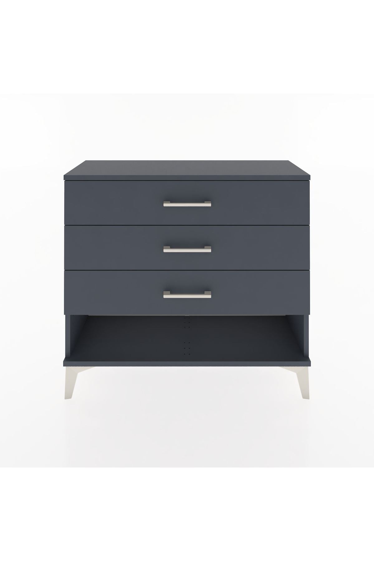 Arges Şifonyer 3 Çekmeceli 88x30x80 Antrasit-Antrasit