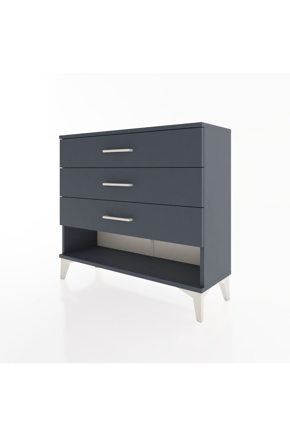 Arges Şifonyer 3 Çekmeceli 88x30x80 Antrasit-Antrasit