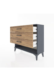 Arges Şifonyer 3 Çekmeceli 88x30x80 Antrasit-Çam