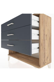 Arges Şifonyer 3 Çekmeceli 88x30x80 Çam-Antrasit