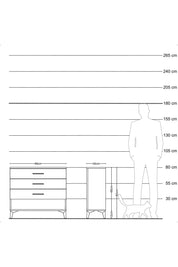 Arges Şifonyer 3 Çekmeceli 88x30x80 Çam-Antrasit