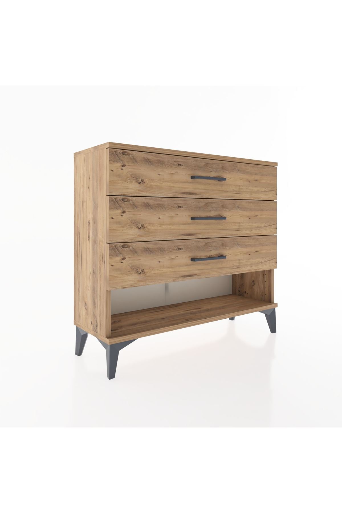 Arges Şifonyer 3 Çekmeceli 88x30x80 Çam-Çam