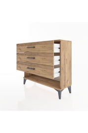 Arges Şifonyer 3 Çekmeceli 88x30x80 Çam-Çam